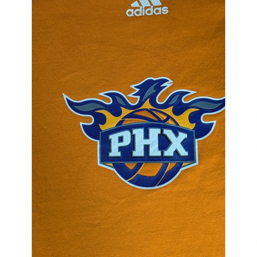 Adidas Phoenix Suns NBA‎ Raglan T-Shirt Orange Grey PHX Logo Mens M